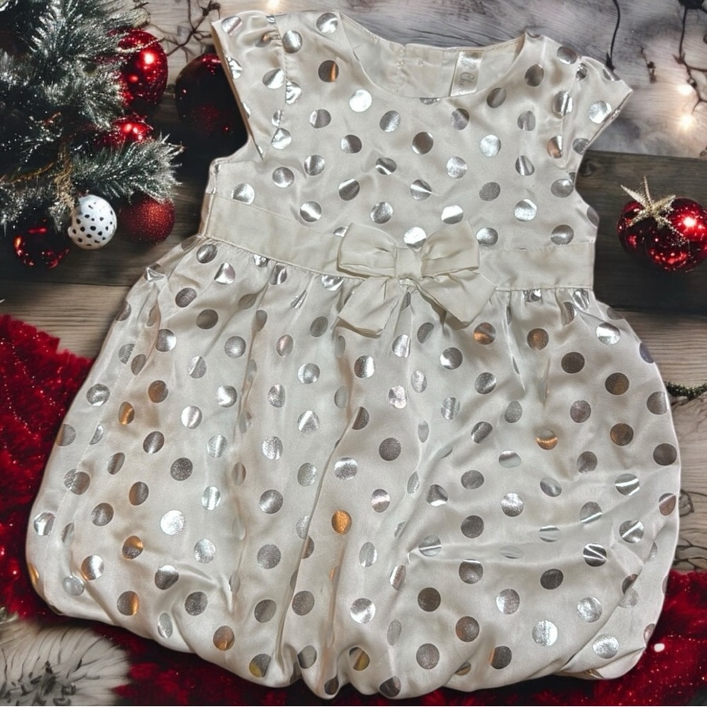Cherokee baby girl 18M white-silver dress